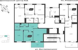 2-к квартира, вторичка, 63м2, 1/4 этаж