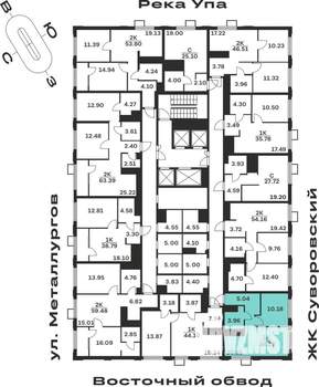1-к квартира, строящийся дом, 39м2, 25/25 этаж