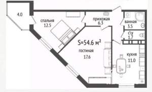 2-к квартира, сданный дом, 55м2, 9/10 этаж