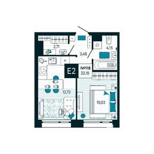 1-к квартира, вторичка, 33м2, 11/15 этаж