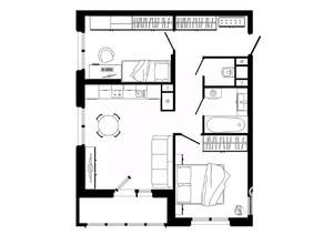 2-к квартира, строящийся дом, 60м2, 17/25 этаж