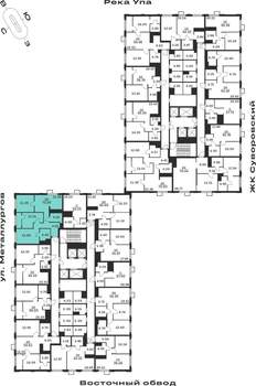 3-к квартира, строящийся дом, 72м2, 20/25 этаж