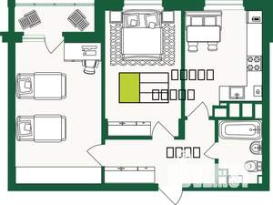 2-к квартира, строящийся дом, 63м2, 4/9 этаж