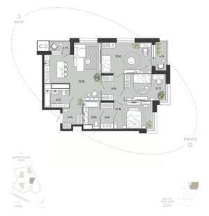 3-к квартира, вторичка, 111м2, 20/21 этаж