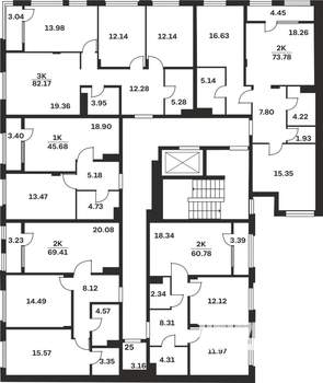 3-к квартира, вторичка, 82м2, 9/9 этаж