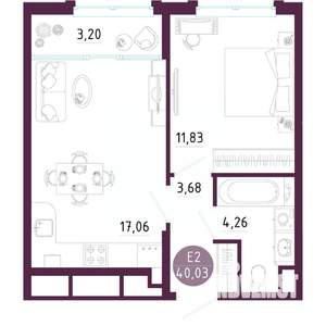 1-к квартира, вторичка, 40м2, 10/10 этаж