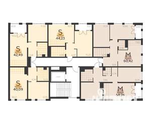 2-к квартира, строящийся дом, 60м2, 3/5 этаж