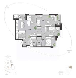 3-к квартира, вторичка, 111м2, 13/21 этаж