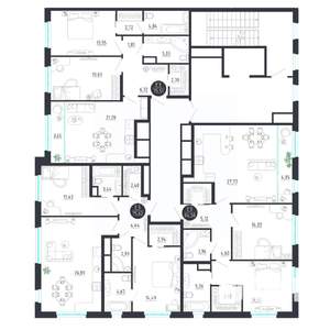 2-к квартира, строящийся дом, 76м2, 6/8 этаж