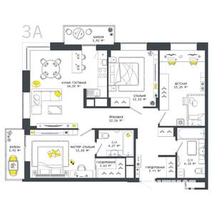 3-к квартира, вторичка, 101м2, 24/25 этаж