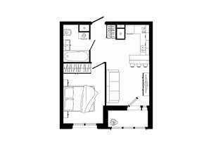 1-к квартира, строящийся дом, 38м2, 14/25 этаж