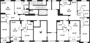 2-к квартира, вторичка, 69м2, 1/9 этаж