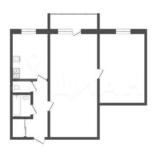 2-к квартира, вторичка, 43м2, 5/5 этаж