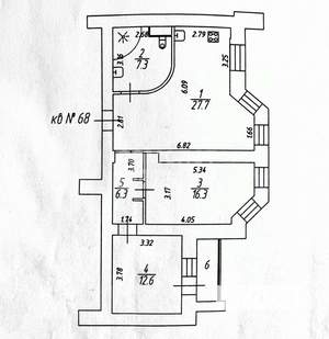 3-к квартира, вторичка, 70м2, 9/10 этаж