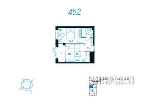 1-к квартира, вторичка, 45м2, 14/24 этаж