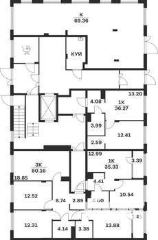 3-к квартира, вторичка, 80м2, 1/15 этаж