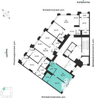 1-к квартира, вторичка, 56м2, 2/10 этаж