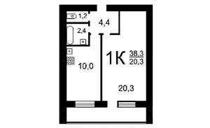 1-к квартира, вторичка, 32м2, 8/9 этаж