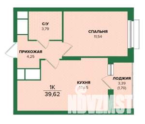 1-к квартира, строящийся дом, 40м2, 2/25 этаж