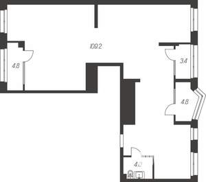 3-к квартира, строящийся дом, 126м2, 24/24 этаж