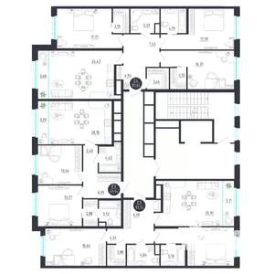 2-к квартира, строящийся дом, 70м2, 3/8 этаж