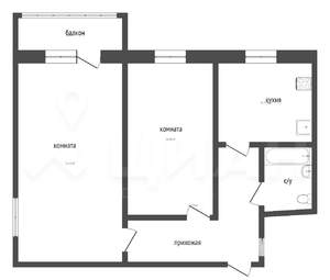 2-к квартира, вторичка, 44м2, 2/5 этаж