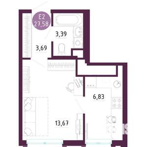 1-к квартира, вторичка, 28м2, 5/10 этаж