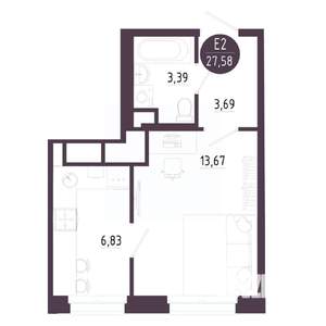 1-к квартира, вторичка, 28м2, 5/10 этаж