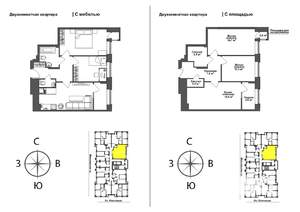 2-к квартира, вторичка, 59м2, 8/17 этаж