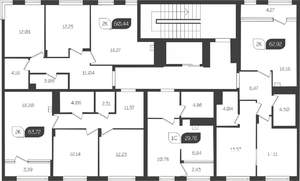 2-к квартира, вторичка, 63м2, 2/4 этаж