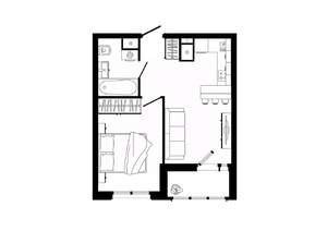 1-к квартира, строящийся дом, 38м2, 15/25 этаж