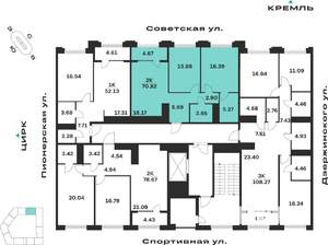 2-к квартира, вторичка, 71м2, 3/10 этаж