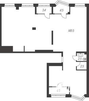 3-к квартира, строящийся дом, 164м2, 24/24 этаж