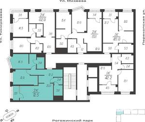 2-к квартира, вторичка, 73м2, 22/24 этаж