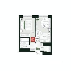 1-к квартира, вторичка, 35м2, 18/19 этаж