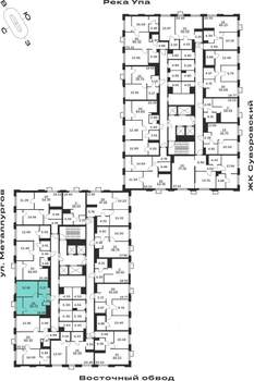 1-к квартира, строящийся дом, 40м2, 7/25 этаж