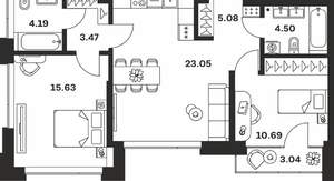 2-к квартира, вторичка, 70м2, 3/10 этаж