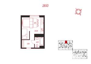 Студия квартира, вторичка, 29м2, 16/25 этаж