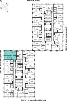 2-к квартира, строящийся дом, 55м2, 3/25 этаж