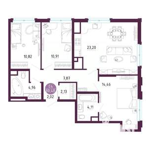 3-к квартира, вторичка, 80м2, 5/10 этаж